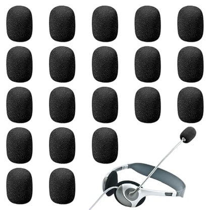 20 Pc Microphone Covers Foam, Headset Mic Foam Cover Mic Windscreen | Mic Cover for Noise Reducing Foam Protection Studio Recording Accessories Lapel and Lavalier Microphones