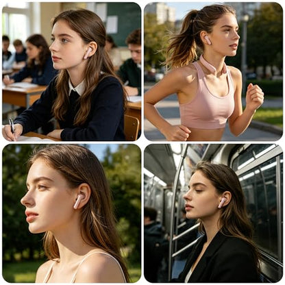 Coby True Wireless Earbuds with LCD Battery Display Charging Case, Bluetooth 5.3 in-Ear Headphones with Touch Controls, Built-in Mic, 10-Hour Playtime, Rose Gold - color: Rose Gold