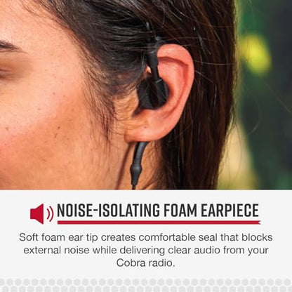 Cobra 2.5mm C-Style in-Ear Headset with Foam Earpiece | Comfortable Noise-Isolating Communication Earpiece for Two-Way Radios with Soft Foam Tip - style: In-Ear Headset with Foam Earpiece