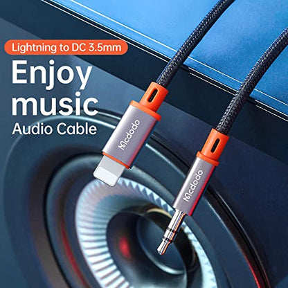 mcdodo AUX Cord Cable for iPhone Lightning to 3.5 mm Audio Cable for Car/Headphone/Speaker Compatible with iPhone 14 13 12 11 Pro Max Mini XR XS 8 iPad iPod