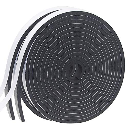 Weather Stripping Door Seal Strip for Doors and Windows, 1/2In x 1/4In x 33Ft Foam Insulation Tape Self Adhesive,Sound Proof,Weatherstrip,Pipe Cooling, Air Conditioning Seal Strip - size: 1/2 in x 1/4 in x 33 ft