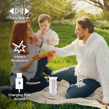 Heavy Duty Protective Carrying Case for Sonos Roam 2 | White | Compatible with Sonos Roam, Roam 2 & Roam SL | Includes Bluetooth Button | Protect Your Wireless Speaker | Cover / Sleeve - color: Roam 2 - White