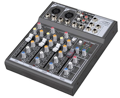 Audio2000'S AMX7303 Four-Channel Audio Mixer with USB Interface, DSP Processor, and Phontom Power - style: 4-Channel Mixer with USB
