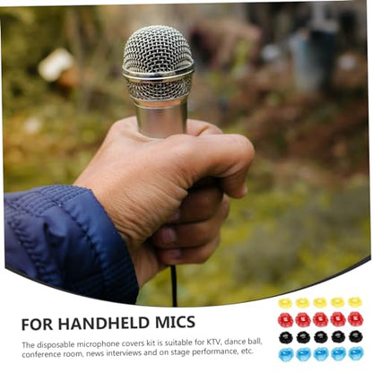 SHOWERORO 200pcs Disposable Microphone Covers Moisture-resistant Mic Protectors for Ktv Conferences and Performances Saliva and