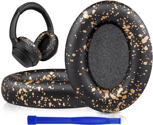 SOULWIT Professional Earpads Cushions Replacement for Sony WH-1000XM3 (WH1000XM3) Over-Ear Headphones, Ear Pads with Softer Protein Leather, Noise Isolation Memory Foam, Added Thickness (Black Gold) - color: Black Gold