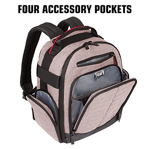 USA Gear VR Headset Backpack Travel Case Fits Meta Quest 3S, 3, 2, Controllers and Accessories - Virtual Reality Gaming Bag with Customizable Interior Dividers, Padded Backpack Straps (Brown) - color: Brown