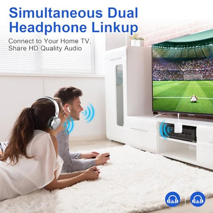 Premium Bluetooth 5.4 Airplane Audio Adapter, 30Hrs Playtime, aptX Adaptive & HD Audio Transmitter for AirPods/Bose, Supports 2 Headphones for Travel Flight & TV - color: White
