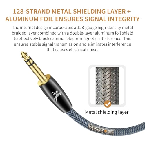 6.35mm (1/4") TRS to XLR Male Balanced Cable, 3M/9.8ft, for Mic, Mixer & Interface (1-Pack) - color: 6.35MM to XLR male, size: 9.8FT/3m