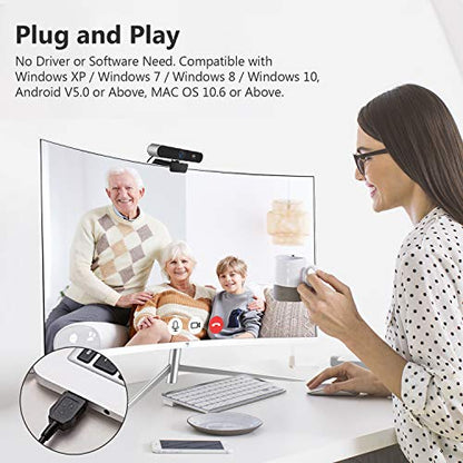 Z-Edge ZW511 1080P FHD Webcam, Live Streaming Camera with Stereo Microphone, Plug and Play, Desktop or Laptop USB Webcam for Widescreen Video Calling and Recording