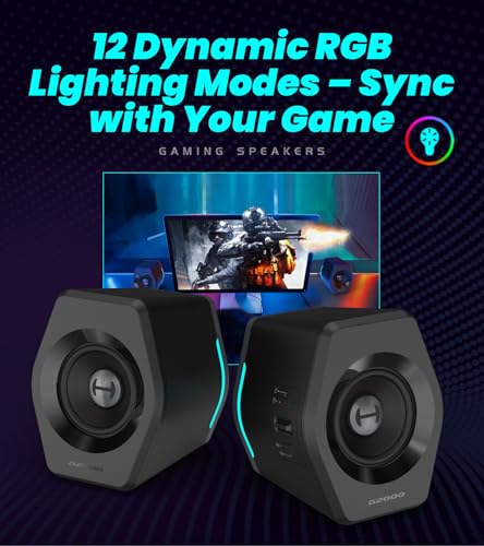 Edifier Hecate RGB Gaming Speakers, 32W Peak Power, Bluetooth, Black | Game/Movie/Music Modes, 12 RGB Lighting Effects, Compact Design for PC/PS4/Desktop, 2.75" Full-Range Drivers - color: black