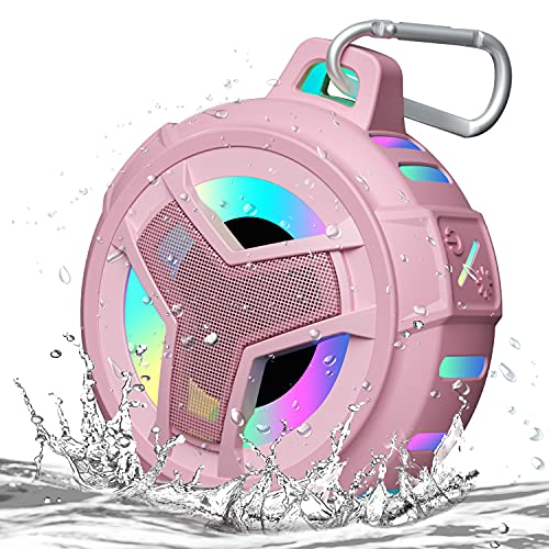 EBODA Waterproof Bluetooth Shower Speaker, IPX7 Floating Portable Wireless Small Speakers, 24H Playtime with RGB Light for Kayak, Beach, Pool Accessories, Gifts for Teen Girl Boys