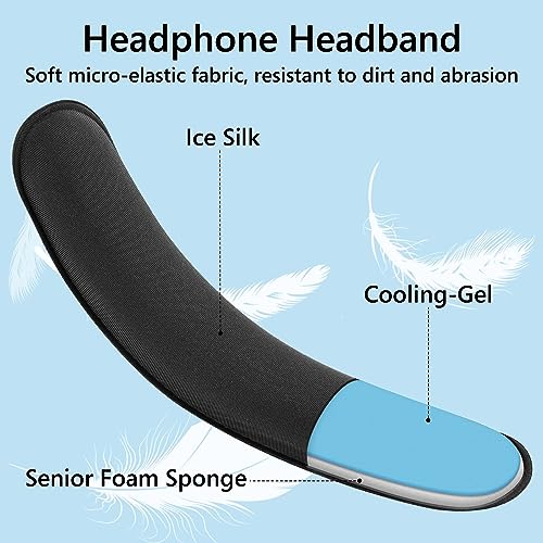 Geekria Hook and Loop Headband Cover Set, DIY Installation (Fits 3.5-4.5 cm Headbands), Compatible with Corsair, JBL, Logitech, Razer, Sennheiser, Turtle Beach, 3M(Cooling-Gel)
