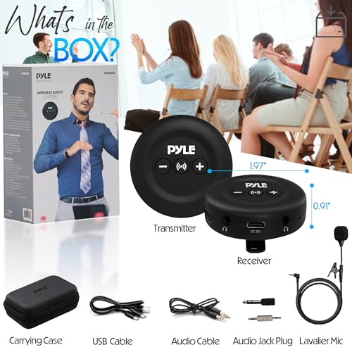 Pyle Wireless Audio Transmitter and Receiver Set – Low Latency Bluetooth Adapter with 3.5mm AUX & RCA Inputs/Outputs, Plug & Play for TV, Projector, Speakers, Headphones & Soundbars