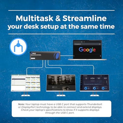 OREI USB C Docking Station Triple Monitor, SplitXtend 12-in-1 Laptop Dock with 2 HDMI + DisplayPort, 4K@60Hz, 85W PD, Ethernet, USB, SD/TF – 3 Monitor Dock (MST, No Drivers, Windows) | 4K Splitter Extended Display, 1 DisplayPort Docking Station 4 Separate