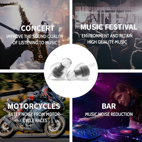 LYSIAN High Fidelity Concert Ear Plugs, 23dB, 2 Pairs with Case, Blue | Reusable soft musician earplugs for concerts, festivals & raves; 23dB noise reduction, 2 pairs with aluminum case - color: Blue&black