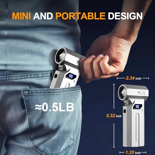 Compressed Air Duster, 150000RPM Powerful Electric Air Duster, 4-Gears Adjustable Cordless Air Blower with LED Light, Rechargeable Dust Blower for Computer, Keyboard,Home and Car