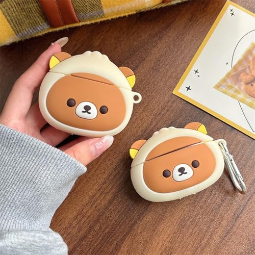 Wireless Charging Earphone Case Compatible with Airpods 4, Cute Kawaii Bear Design Soft Silicone Full Body Protective Skin Cover, Kids Girls Women Cartoon Earbuds Accessories - color: Bear, size: Airpods 4