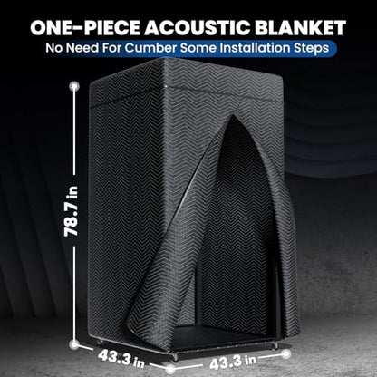 XL Portable Vocal Booth,Recording Booth Sound Booth for Recording Echo-Free Vocals Complete Home Recording Studio Foldable with Travel Bag for Voiceovers, Podcasts & Music (XL)