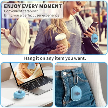 [Secure Lock] TUDIOW for Bose Ultra Open Earbuds Case(2024) | Clear TPU Shockproof Protective Cover for Bose Open Ear Wireless Earbuds Accessories with Cleaning Kit & Keychain(Clear Blue) - color: Clear Blue