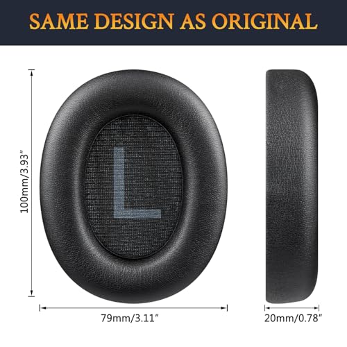SOULWIT Earpads for TOZO HT2/HT3 Headphones, Ear Pads Cushions with Softer Protein Leather, Noise Isolation Foam - Black - color: Black