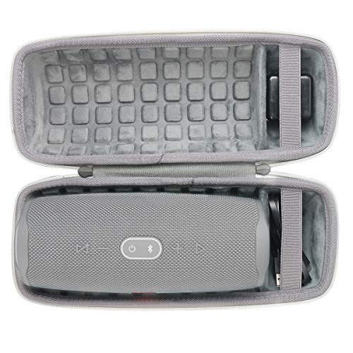 co2CREA Hard Travel Case for JBL Charge 5/4 Speaker, Black+Inside Grey | Portable Travel Bag Replacement with Custom Molded Interior and Handle, Shockproof EVA Shell and Soft Lining - color: Ouside Black and Inside Grey