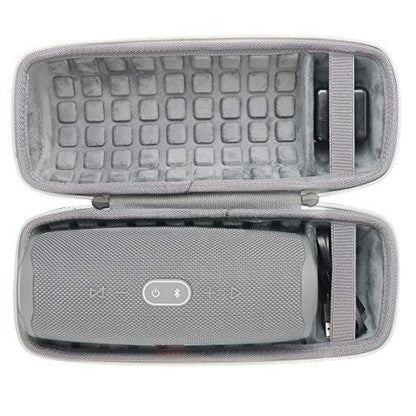 co2CREA Hard Travel Case for JBL Charge 5/4 Speaker, Black+Inside Grey | Portable Travel Bag Replacement with Custom Molded Interior and Handle, Shockproof EVA Shell and Soft Lining - color: Ouside Black and Inside Grey