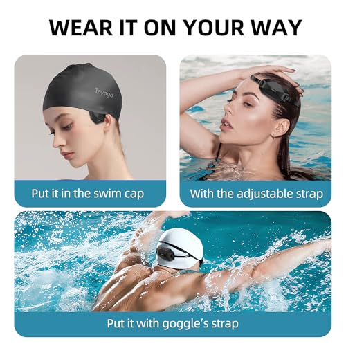 Bone Conduction Swimming Headphones, IPX8 Waterproof Open-Ear Headphones | 32GB MP3 Player & Bluetooth 5.4 & FM Radio, Underwater Headphones for Swimming, Compatible with Tayogo T6 transmitter