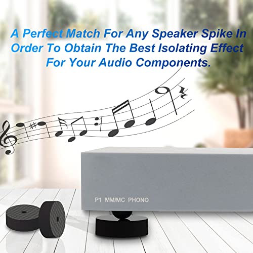 Monosaudio 4PCS Carbon Fiber Speaker Spike Floor Protectors 30x10mm Speaker Spikes Pads Subwoofer Isolation Feet Amplifier Feet for Audio,Speakers,Subwoofers,Amplifier,Turntable,DAC,PC Case(Black) - size: 30x10mm