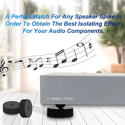 Monosaudio 4PCS Carbon Fiber Speaker Spike Floor Protectors 30x10mm Speaker Spikes Pads Subwoofer Isolation Feet Amplifier Feet for Audio,Speakers,Subwoofers,Amplifier,Turntable,DAC,PC Case(Black) - size: 30x10mm