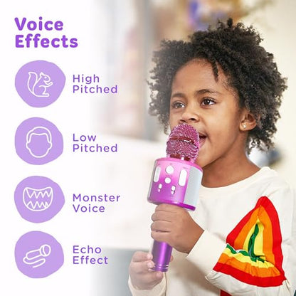 Move2Play, Kids Karaoke Microphone | Includes Pre-Loaded Songs & Bluetooth | Kids Birthday Party Gift | Toy for All Ages 2, 3, 4, 5, 6+ Year Old Girls, Boys & Toddlers - color: Lavender
