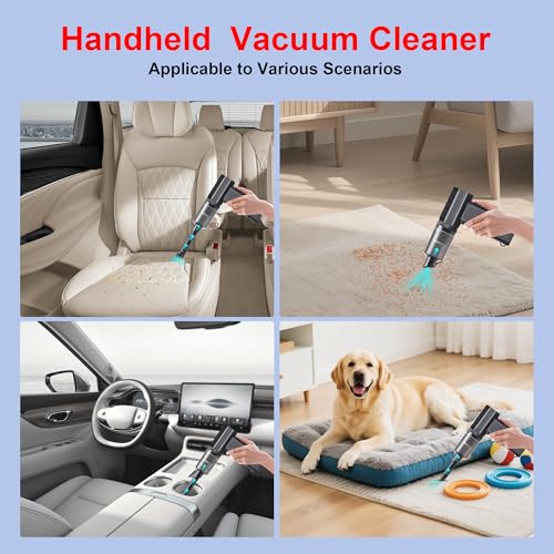 Compressed Air Duster&Vacuum Cleaner, 3-in-1 150000RPM Cordless Air Blower | Car Vacuum Cleaner with Brushless Motor Rechargeable 3-Speed,multiple nozzles for Computer Keyboard Home, Storage Bag Sealing