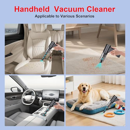 Compressed Air Duster&Vacuum Cleaner, 3-in-1 150000RPM Cordless Air Blower | Car Vacuum Cleaner with Brushless Motor Rechargeable 3-Speed,multiple nozzles for Computer Keyboard Home, Storage Bag Sealing