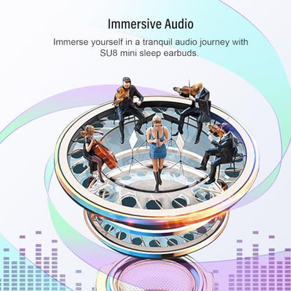 Sleep Earbuds Bluetooth 5.4 in Ear Light-Weight Headphones, Mini Sleep Headphones Small Design for Side Sleepers, 47H Playtime with Charging Case, Clear Calls Earphones, Black - color: Black