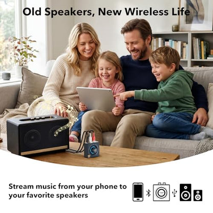 YMOO LDAC Bluetooth 5.3 Receiver for Home Stereo/Speaker with AUX 3.5mm/RCA | HiFi Wireless Audio Adapter w/aptX HD/LL, Works with Smartphones and Tablets, Bluetooth Audio Receiver with Volume Control
