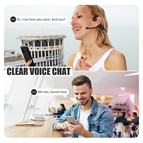 Bone Conduction Open Ear Bluetooth Headphones with Microphone, Noise Cancelling Wireless Computer Headset - color: Pro-Black