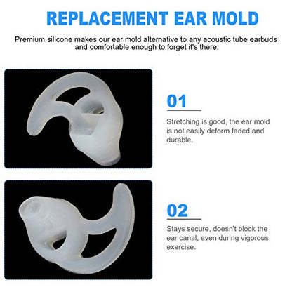 1 Pair Silicone Fin Ear Mold Earbud Tips for Acoustic Coil Tube Earpiece