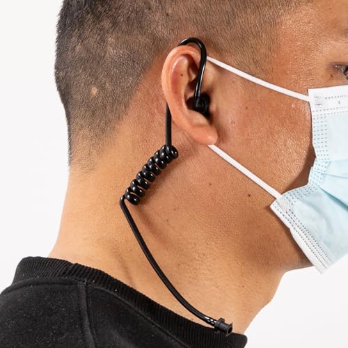 10 Pack Blck Ear Pieces,Acoustic Coil Tube Earpiece for Two-Way Radios, Compatible with Baofeng, Motorola, Kenwood, Retevis, Midland, Walkie Talkie Headset - color: Blck Ear Pieces10 pack
