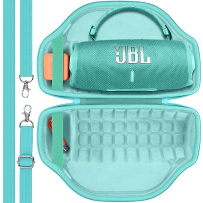 co2CREA Case for JBL Charge 6 Portable Bluetooth Speaker, Mint Green | High-Density Foam Padding, Reinforced Handle, Detachable Shoulder Strap, Compact Lightweight Design, Dust Protection - color: Mint Green Case