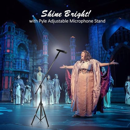 Pyle Strongest HIgh-Performance Adjustable Microphone Suspension Boom Stand | Tripod Mic Stand Mic Adapter & Clamp - Stage, Karaoke Studio, Durable Steel Easy Foldable Height from 51.0’’ - 90.5’’