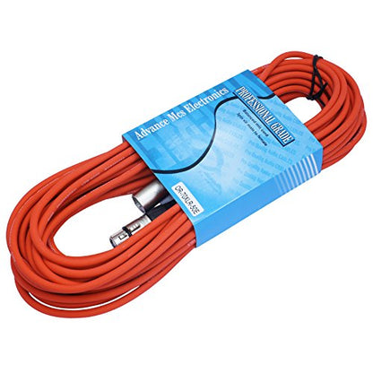 50 Foot Male to Female XLR Microphone Cable (Orange) - color: Orange