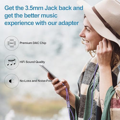 USB C to 3.5mm Audio Headphone & Android Phone Charger Adapter, 2-in-1 Type | C to Aux Earphone Jack Dongle Cable & 60W Fast Charging for Samsung Galaxy S26 A17 A36 A54 A34 S24 S23 Ultra S22 S21 fe S20