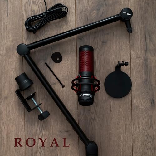 IXTECH Microphone Boom Arm with Desk Mount, 360° Rotatable, Adjustable and Foldable Scissor Mounting for Podcast, Video Gaming, Radio and Studio Audio, Sturdy and Universal - Elegance Model - color: ELEGANCE