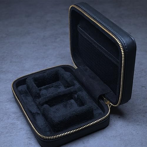 Linsoul TANGZU Leather Earphone Case, Portable Earbuds Carrying Case | Water-Resistant , Dustproof Storage Bag for IEMs, Audio Accessories, Eartips and Cables