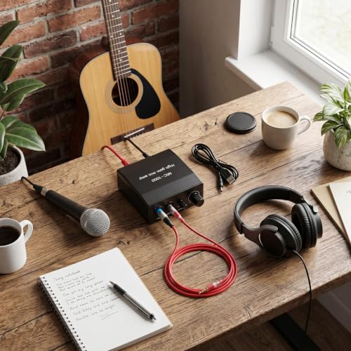 Microphone Preamplifier Power Amplifier Mic Preamp for Home Studio Recording Karaoke Podcast Voice Over Audio System