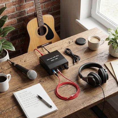 Microphone Preamplifier Power Amplifier Mic Preamp for Home Studio Recording Karaoke Podcast Voice Over Audio System
