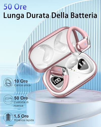 Wireless Earbuds, Bluetooth 5.4 Headphones Sport, 50H Deep Bass Sound Over Ear Buds with 4 ENC Noise Cancelling Mic, Dual LED Display, IP7 Waterproof Earphones with Earhook for Workout/Running/Gym | Sport, Over Ear Buds, 4 ENC Noise Cancelling Mic, Dual L