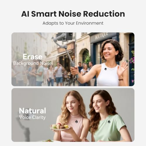 A41 Wireless Lavalier Microphone for iPhone/Android, 2TX with Case | 2.4GHz dual TX wireless mic, ENC noise cancelling, digital display, 40H battery, plug and play
