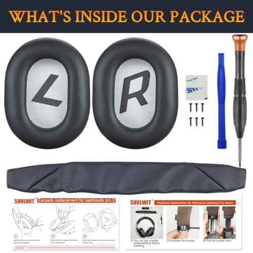 SOULWIT Replacement Kit for BackBeat Pro 2, Voyager 8200 - Titanium - color: Titanium