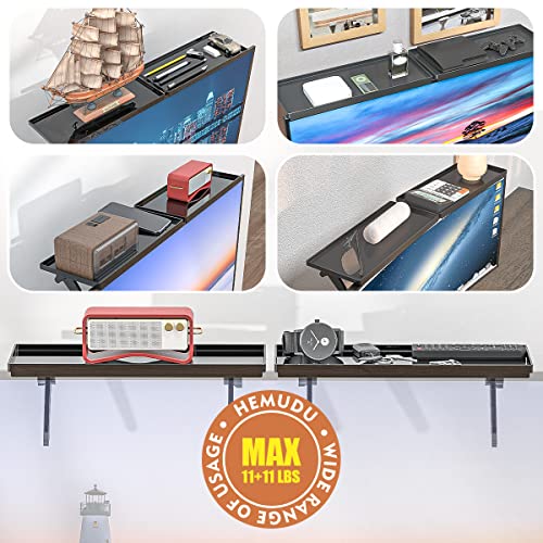 2 Pack Top Shelf TV Mounting Bracket 12 Inch Flat Panel Mount for Streaming Devices, Media Boxes, Speakers and Home Decor