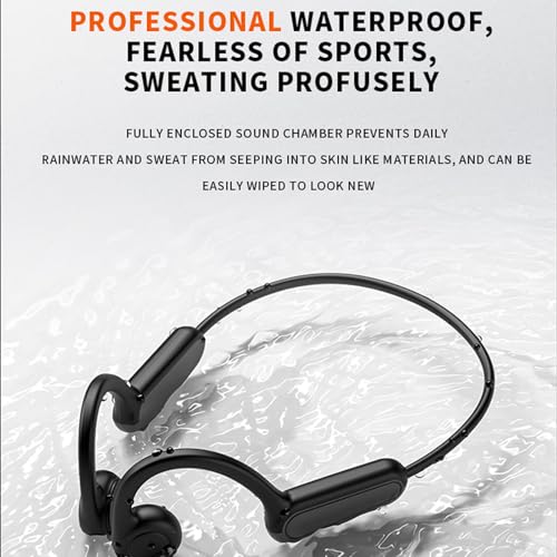 True Bone Conduction Open Ear Headset Waterproof Stereo Bluetooth Earphone Pairless Wear Ideal Choice for Driving Bicycling Running Skiing-B8 Orange - color: Bone Conduction B8 Orange